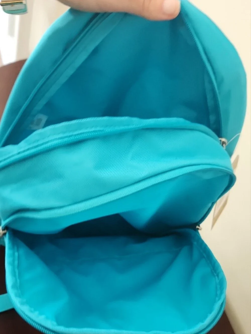 Nike Teal Backpack with Neon Yellow Logo